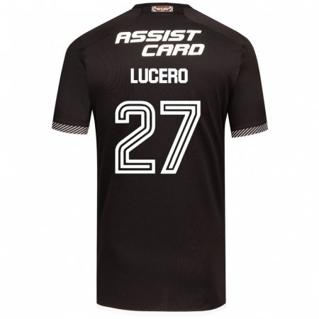 Kandiny Mujer Camiseta Valentina Lucero #27 Blanco Negro 2ª Equipación 2024/25 La Camisa Chile