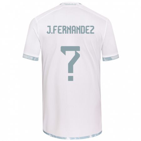 Kandiny Mujer Camiseta José Matías Fernández #0 Gris Blanco 2ª Equipación 2024/25 La Camisa Chile