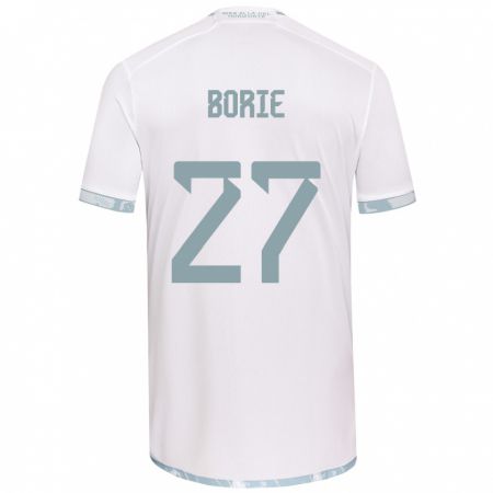 Kandiny Mujer Camiseta Emilie Borie #27 Gris Blanco 2ª Equipación 2024/25 La Camisa Chile