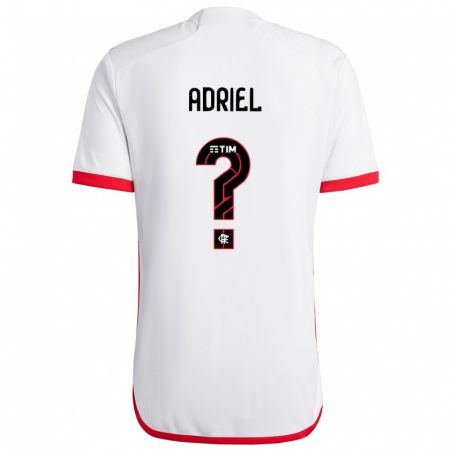 Kandiny Mujer Camiseta Adriel #0 Blanco Rojo 2ª Equipación 2024/25 La Camisa Chile