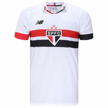 Kandiny Niño Camiseta Mateus Silva #0 Blanco Rojo Negro 1ª Equipación 2024/25 La Camisa Chile