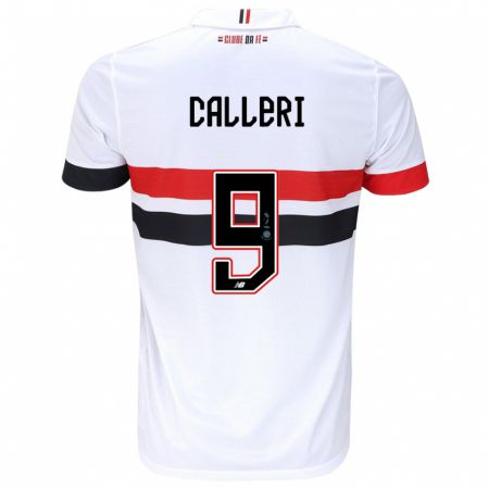 Kandiny Niño Camiseta Jonathan Calleri #9 Blanco Rojo Negro 1ª Equipación 2024/25 La Camisa Chile