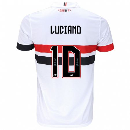 Kandiny Niño Camiseta Luciano #10 Blanco Rojo Negro 1ª Equipación 2024/25 La Camisa Chile