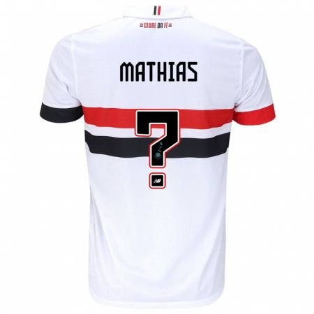 Kandiny Niño Camiseta Leandro Mathias #0 Blanco Rojo Negro 1ª Equipación 2024/25 La Camisa Chile