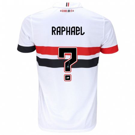 Kandiny Niño Camiseta Raphael #0 Blanco Rojo Negro 1ª Equipación 2024/25 La Camisa Chile