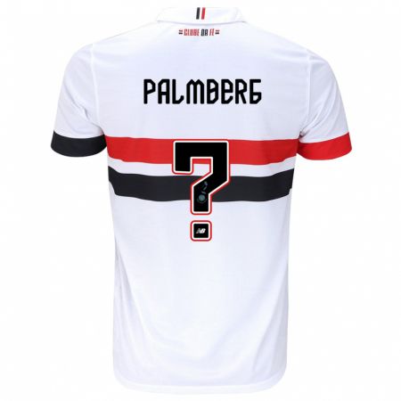 Kandiny Niño Camiseta Palmberg #0 Blanco Rojo Negro 1ª Equipación 2024/25 La Camisa Chile