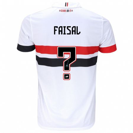 Kandiny Niño Camiseta King Faisal #0 Blanco Rojo Negro 1ª Equipación 2024/25 La Camisa Chile