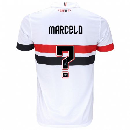 Kandiny Niño Camiseta Marcelo #0 Blanco Rojo Negro 1ª Equipación 2024/25 La Camisa Chile