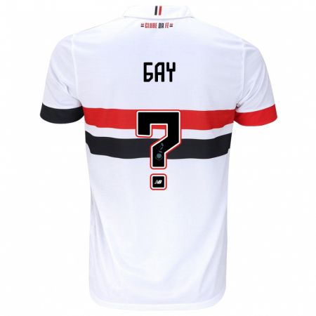 Kandiny Niño Camiseta Ganael Gay #0 Blanco Rojo Negro 1ª Equipación 2024/25 La Camisa Chile