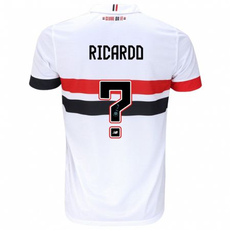 Kandiny Niño Camiseta João Ricardo #0 Blanco Rojo Negro 1ª Equipación 2024/25 La Camisa Chile