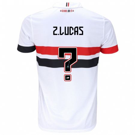 Kandiny Niño Camiseta Zé Lucas #0 Blanco Rojo Negro 1ª Equipación 2024/25 La Camisa Chile