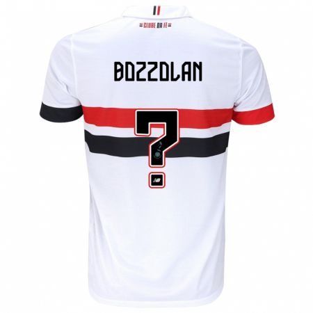 Kandiny Niño Camiseta Gabriel Bozzolan #0 Blanco Rojo Negro 1ª Equipación 2024/25 La Camisa Chile