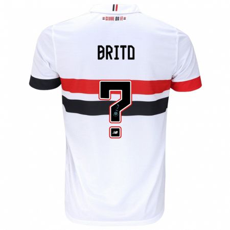 Kandiny Niño Camiseta Eduardo Brito #0 Blanco Rojo Negro 1ª Equipación 2024/25 La Camisa Chile