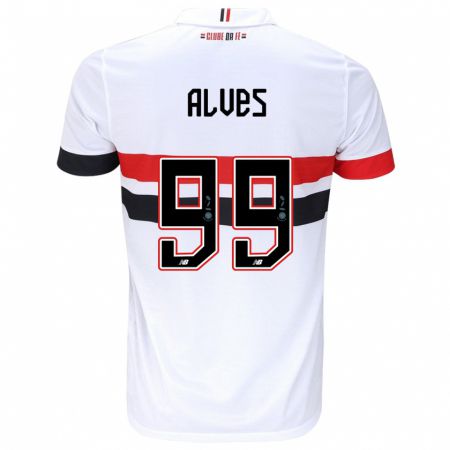 Kandiny Niño Camiseta Letícia Alves #99 Blanco Rojo Negro 1ª Equipación 2024/25 La Camisa Chile