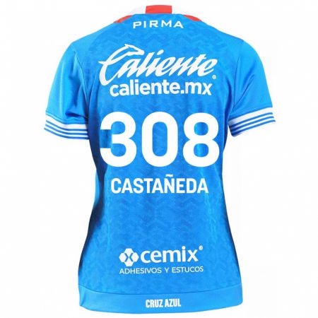 Kandiny Niño Camiseta Emiliano Castañeda #308 Cielo Azul 1ª Equipación 2024/25 La Camisa Chile