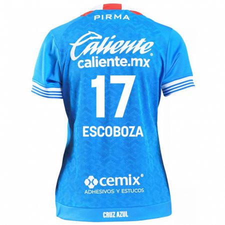 Kandiny Niño Camiseta Alonso Escoboza #17 Cielo Azul 1ª Equipación 2024/25 La Camisa Chile