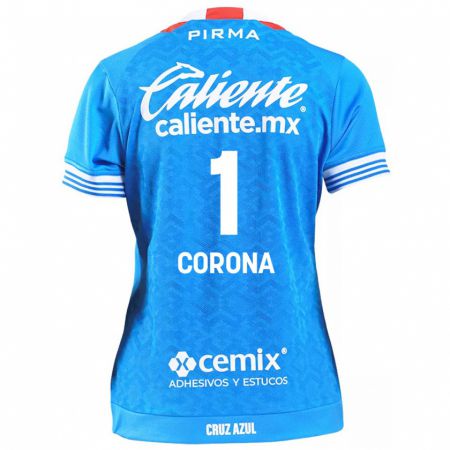 Kandiny Niño Camiseta Jose De Jesus Corona #1 Cielo Azul 1ª Equipación 2024/25 La Camisa Chile