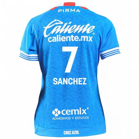 Kandiny Niño Camiseta Andrea Sanchez #7 Cielo Azul 1ª Equipación 2024/25 La Camisa Chile