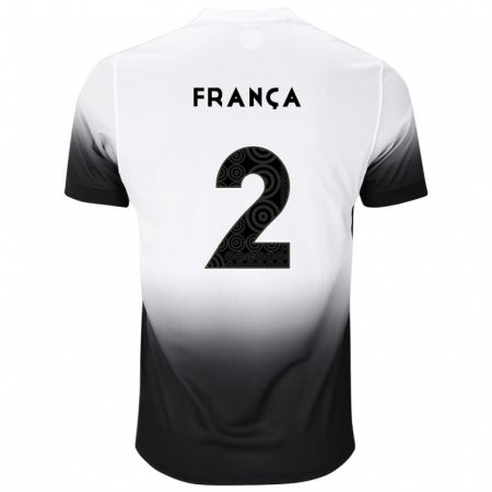 Kandiny Niño Camiseta Matheus França #2 Blanco Negro 1ª Equipación 2024/25 La Camisa Chile