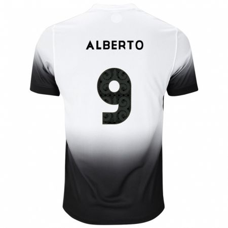 Kandiny Niño Camiseta Yuri Alberto #9 Blanco Negro 1ª Equipación 2024/25 La Camisa Chile