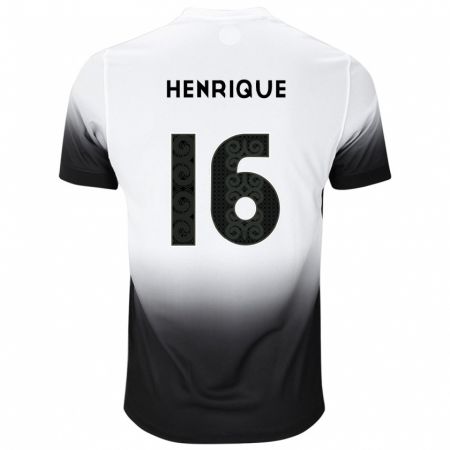 Kandiny Niño Camiseta Pedro Henrique #16 Blanco Negro 1ª Equipación 2024/25 La Camisa Chile