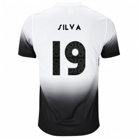 Kandiny Niño Camiseta Gustavo Silva #19 Blanco Negro 1ª Equipación 2024/25 La Camisa Chile