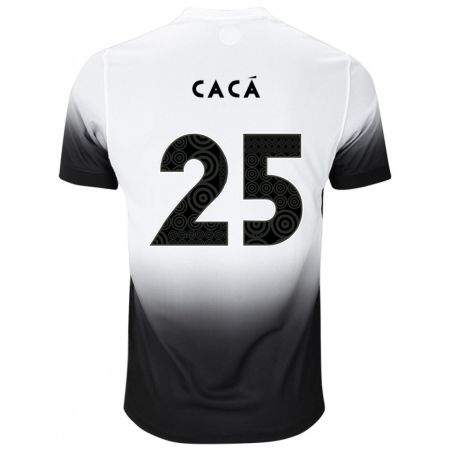 Kandiny Niño Camiseta Cacá #25 Blanco Negro 1ª Equipación 2024/25 La Camisa Chile