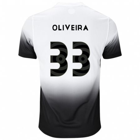 Kandiny Niño Camiseta Ruan Oliveira #33 Blanco Negro 1ª Equipación 2024/25 La Camisa Chile