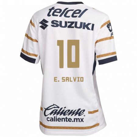 Kandiny Niño Camiseta Eduardo Salvio #10 Obsidiana Blanca 1ª Equipación 2024/25 La Camisa Chile