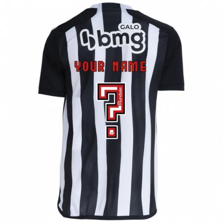 Kandiny Niño Camiseta Su Nombre #0 Blanco Negro 1ª Equipación 2024/25 La Camisa Chile