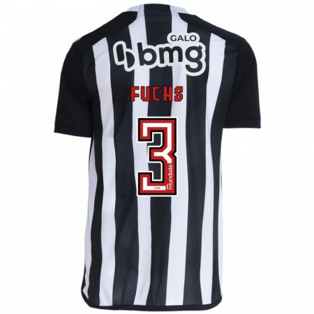 Kandiny Niño Camiseta Bruno Fuchs #3 Blanco Negro 1ª Equipación 2024/25 La Camisa Chile