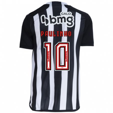 Kandiny Niño Camiseta Paulinho #10 Blanco Negro 1ª Equipación 2024/25 La Camisa Chile