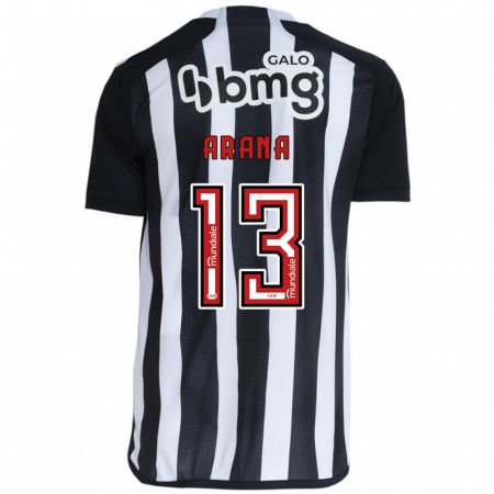 Kandiny Niño Camiseta Guilherme Arana #13 Blanco Negro 1ª Equipación 2024/25 La Camisa Chile