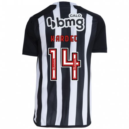 Kandiny Niño Camiseta Alan Kardec #14 Blanco Negro 1ª Equipación 2024/25 La Camisa Chile