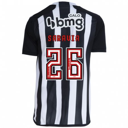 Kandiny Niño Camiseta Renzo Saravia #26 Blanco Negro 1ª Equipación 2024/25 La Camisa Chile