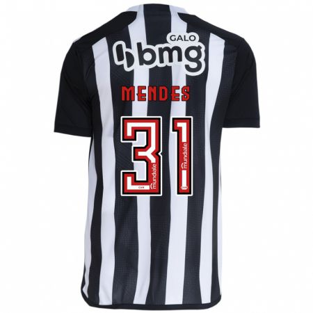 Kandiny Niño Camiseta Matheus Mendes #31 Blanco Negro 1ª Equipación 2024/25 La Camisa Chile