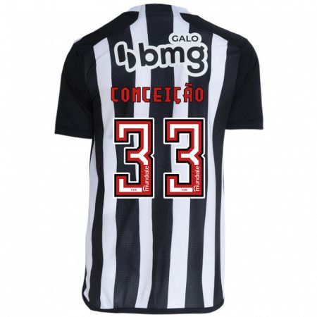 Kandiny Niño Camiseta Robert Conceição #33 Blanco Negro 1ª Equipación 2024/25 La Camisa Chile