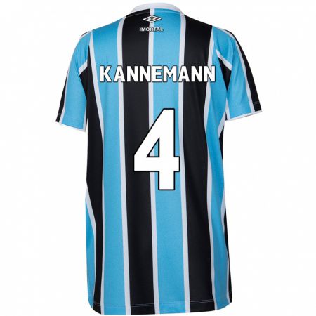 Kandiny Niño Camiseta Walter Kannemann #4 Azul Negro Blanco 1ª Equipación 2024/25 La Camisa Chile