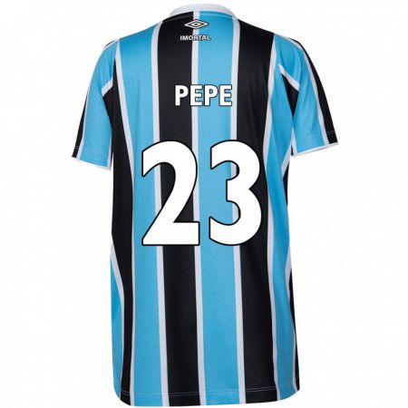 Kandiny Niño Camiseta Pepê #23 Azul Negro Blanco 1ª Equipación 2024/25 La Camisa Chile