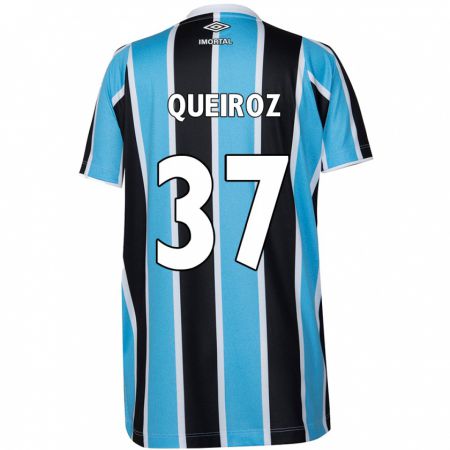 Kandiny Niño Camiseta Du Queiroz #37 Azul Negro Blanco 1ª Equipación 2024/25 La Camisa Chile