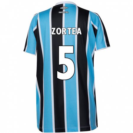 Kandiny Niño Camiseta Bernardo Zortea #5 Azul Negro Blanco 1ª Equipación 2024/25 La Camisa Chile