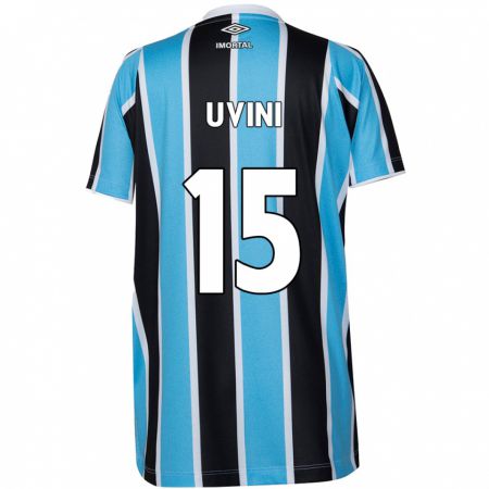 Kandiny Niño Camiseta Bruno Uvini #15 Azul Negro Blanco 1ª Equipación 2024/25 La Camisa Chile