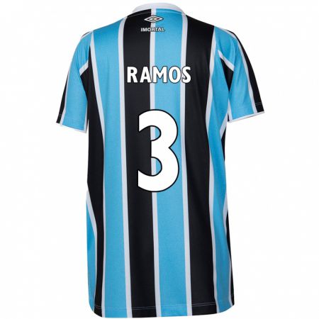 Kandiny Niño Camiseta João Ramos #3 Azul Negro Blanco 1ª Equipación 2024/25 La Camisa Chile