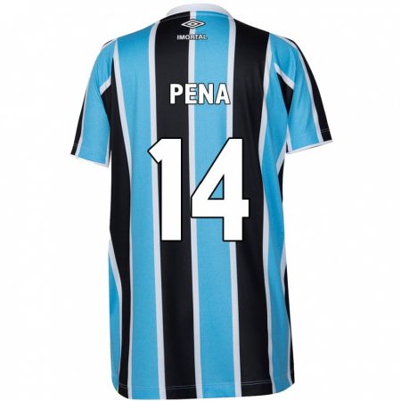 Kandiny Niño Camiseta Jessica Peña #14 Azul Negro Blanco 1ª Equipación 2024/25 La Camisa Chile