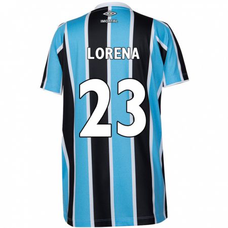 Kandiny Niño Camiseta Lorena #23 Azul Negro Blanco 1ª Equipación 2024/25 La Camisa Chile