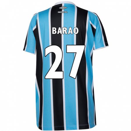 Kandiny Niño Camiseta Dani Barão #27 Azul Negro Blanco 1ª Equipación 2024/25 La Camisa Chile