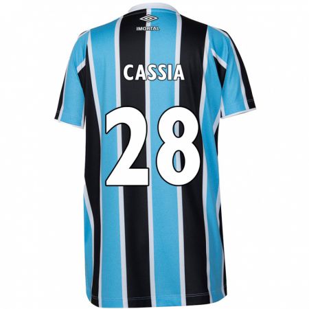 Kandiny Niño Camiseta Cássia #28 Azul Negro Blanco 1ª Equipación 2024/25 La Camisa Chile