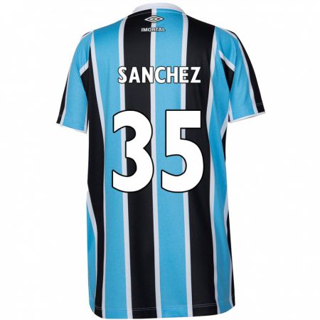 Kandiny Niño Camiseta Lari Sanchez #35 Azul Negro Blanco 1ª Equipación 2024/25 La Camisa Chile