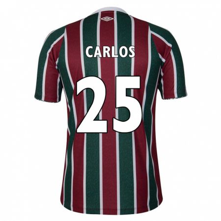 Kandiny Niño Camiseta Antônio Carlos #25 Verde Granate Blanco 1ª Equipación 2024/25 La Camisa Chile