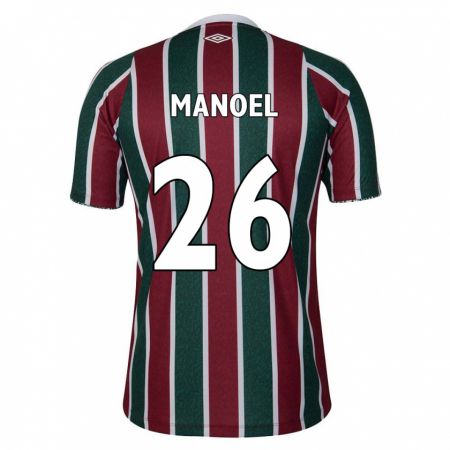 Kandiny Niño Camiseta Manoel #26 Verde Granate Blanco 1ª Equipación 2024/25 La Camisa Chile